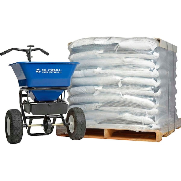 Global Industrial Rock Salt 50 Lb Bag, Pallet of 50 Bags, FREE Universal Spreader 100 Lb Cap. 246706 - main